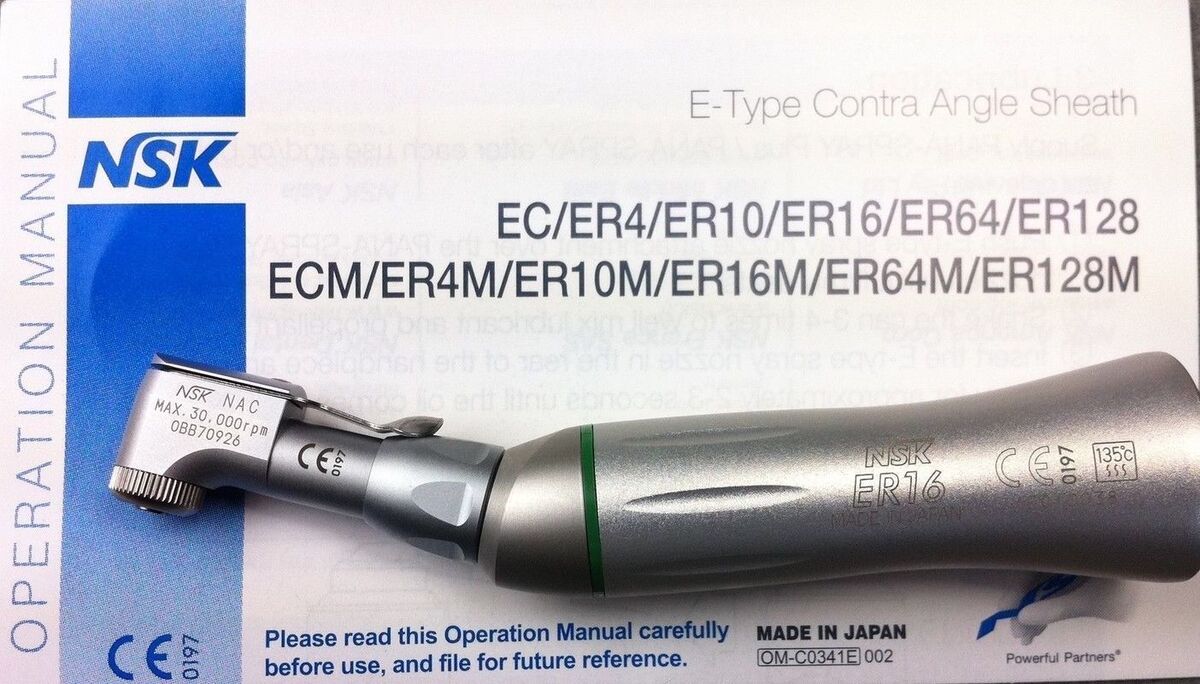 NSK Endodontic ER16 Handpiece Contra Angle Latch Type 161 Reduction E